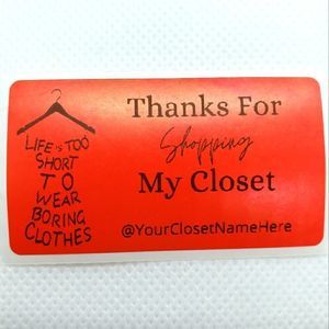 8/$20 40ct Customizable Stickers 2.25" x 1.25" Red Labels